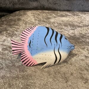 Vintage Colorful Blue and Pink Fish Barrette